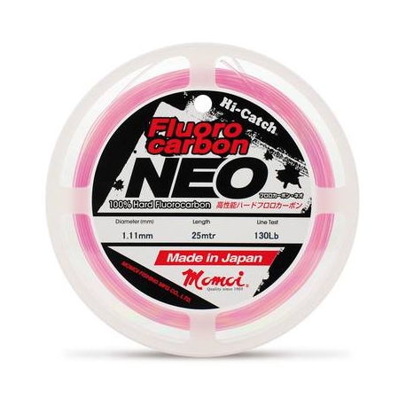 Momoi Hi-Catch NEO 0.52MM Fluorocarbon 30LBs Pink by 25M