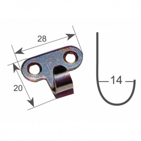 Stamped stainless steel hook