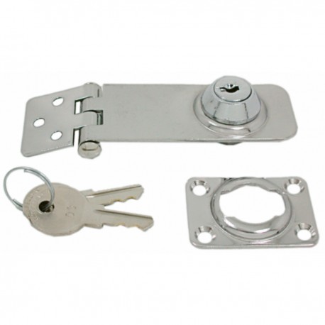 Stainless steel hinge closure with lock and key