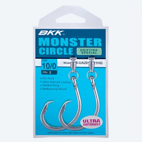 BKK Monster Circle Drifting Special hook N.6/0 with 160LBs swivel