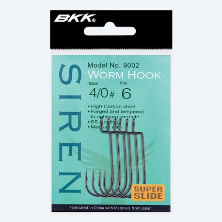 BKK Siren Worm Hook N.1/0 straight offset hook