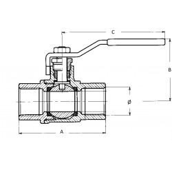 Brass ball valve with steel lever Dacromet 2