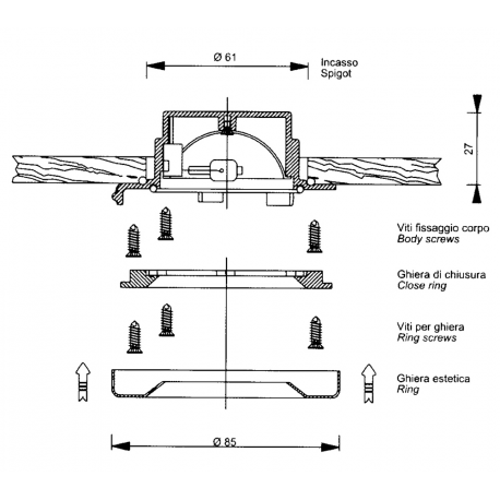 Upotettava vedenpitävä Aquarius-kohdevalaisin