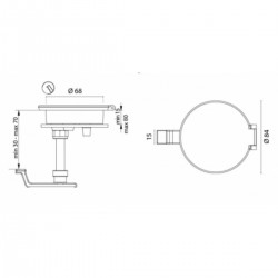 Alzapagliolo con tavella regolabile a filo in ottone cromato 2