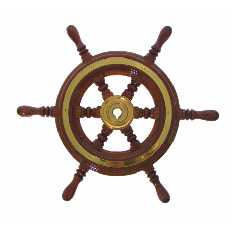 Rudder wheel with mahogany wood handle - Savoretti