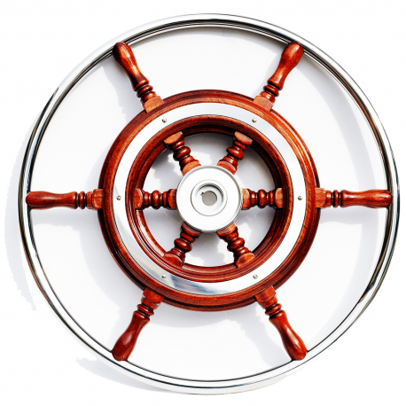 Steering wheel Ø 550 mm. with stainless steel handle - Savoretti