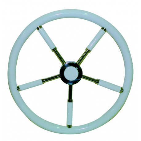 Steering wheel Ø 450 mm. with teak wood handle - Savoretti