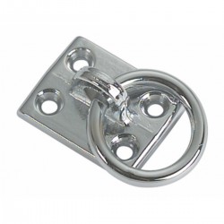 Forkrommet messingplate med ring