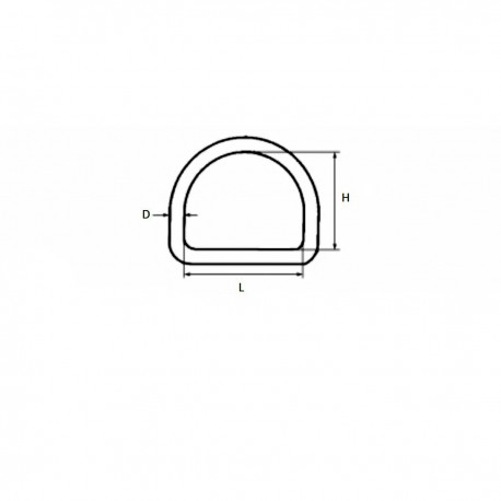 Ruostumattomasta teräksestä valmistettu D-rengas