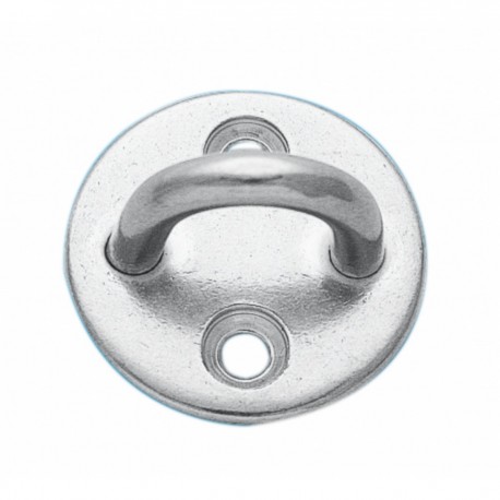 AISI 316 stainless steel round plate with U-bolt and holes for screws