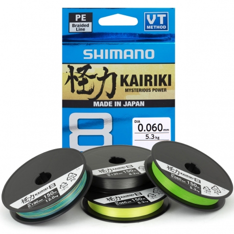 Shimano Kairiki 8 VT 0.19MM braided 150M mantis green