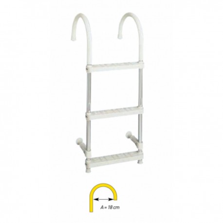 Ladder with anodized aluminium tube arms and plastic steps