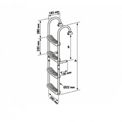 Folding ladder with AISI 316 stainless steel tube arms 2