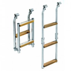 Kolmiaskelmaiset ruostumattomasta teräksestä valmistetut tikkaat uima-alustalle