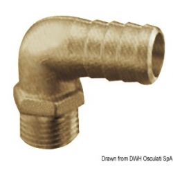 Brass hose connector, 90° male version