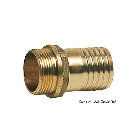 Cast and turned brass male hose barb