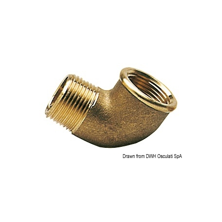 90° male/female brass elbow