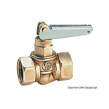 Large passage fuel tap with spring loaded 180° rotating lever
