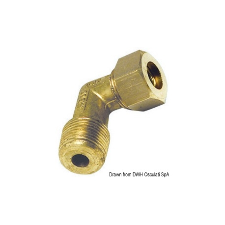 Brass compression fitting for copper pipe with Biconus seal Brass