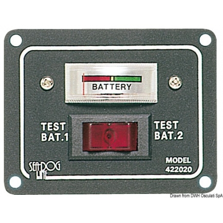Test panel for 2 batteries with switch to operate it