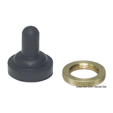 Watertight rubber cap for toggle switches