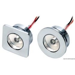 Front recessed LED courtesy light in brass