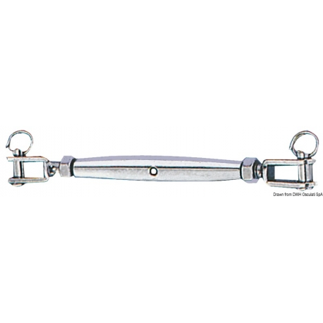 Turnbuckle with two fixed forks