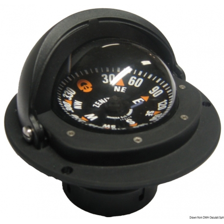 RIVIERA Zenit 3" recessed compass with telescopic wrap-around cover