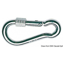 Karbinhake i rostfritt stål med skruvlåsring