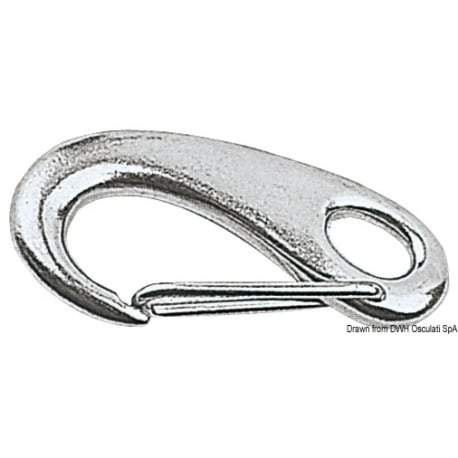 Stainless steel carabiner with spring opening