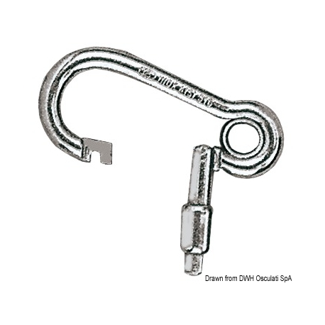 Stainless steel carabiner with outward opening
