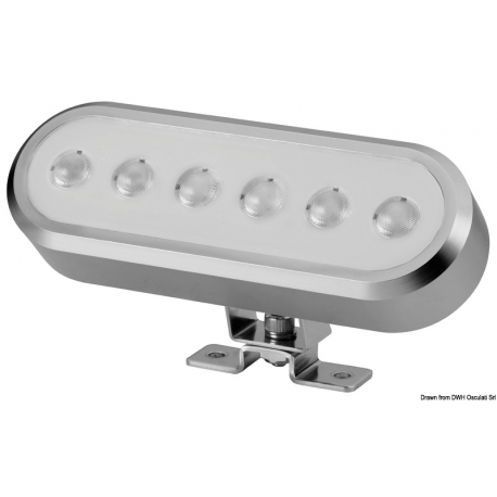 Self-adjusting adjustable LED spotlight with articulated base