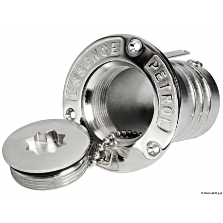 France" type filler cap in mirror polished AISI 316 stainless steel