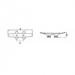 Gjuten och anodiserad aluminiumklots med genomgående skruvfäste 2