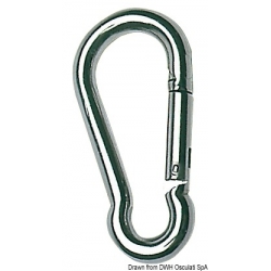 Mirror polished AISI 316 stainless steel carabiner