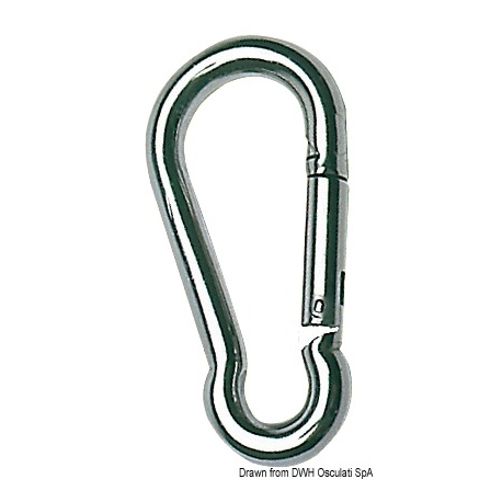 Mirror polished AISI 316 stainless steel carabiner