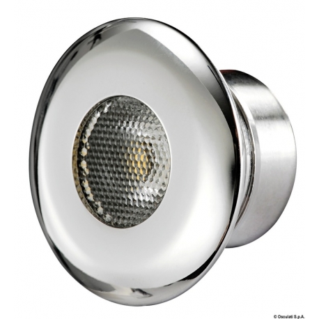 Frontal recessed LED ceiling lamp in steel