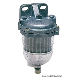 Dieselpolttoaineen dekantterisuodatin läpinäkyvällä kulholla