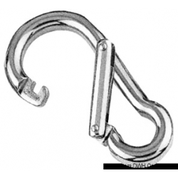 Stainless steel carabiner with asymmetrical opening