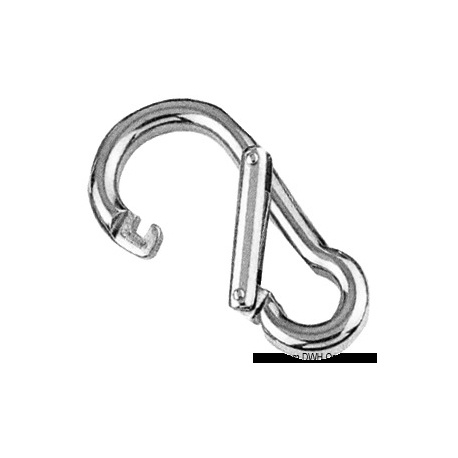 Stainless steel carabiner with asymmetrical opening