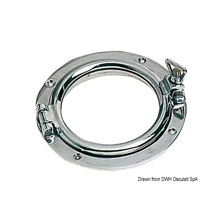 Round porthole with thin ring nut