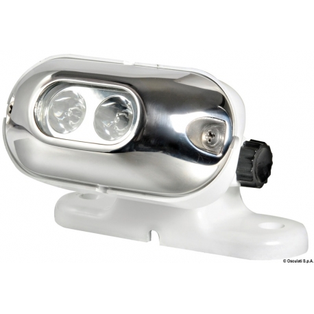 LED spotlight with swivel and articulated bracket