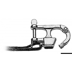 Stainless steel carabiner for water-skiing, compliant with Ri.Na standards with declaration 165/06/DIP of 18/04/1988
