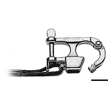 Stainless steel carabiner for water-skiing, compliant with Ri.Na standards with declaration 165/06/DIP of 18/04/1988