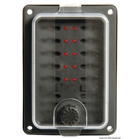 Semi-recessed waterproof lamellar fuse box