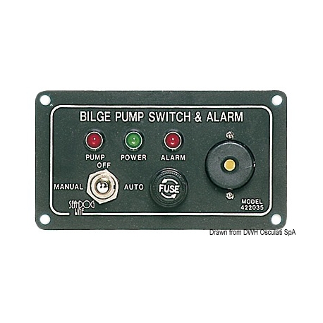 Control panel for electric bilge pumps