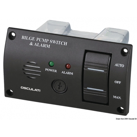 Bilge pump control panel with sound alarm