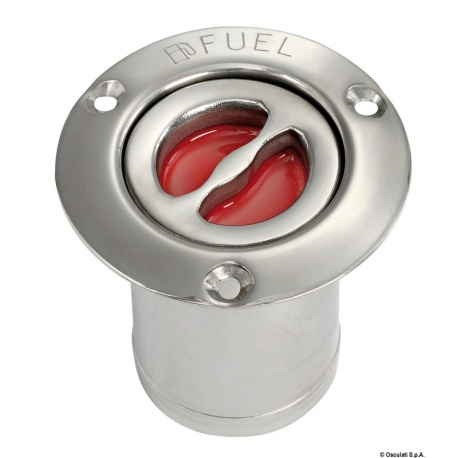 Mirror polished stainless steel filler cap, flush and with opening handle