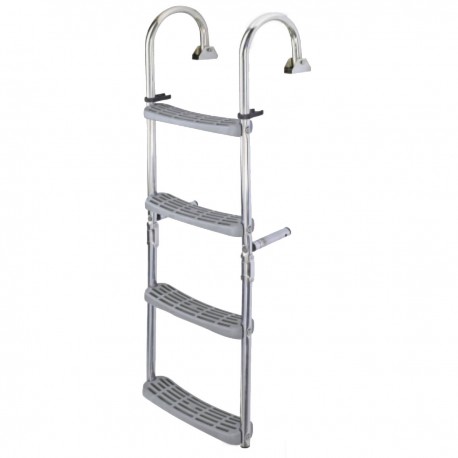Folding ladder with AISI 316 stainless steel tube arms