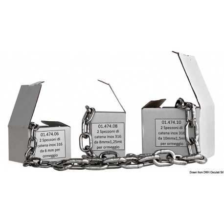 Kjedeprofil i rustfritt stål AISI 316